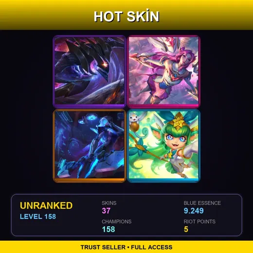 VN | Star Guardian Kai'Sa | PROJECT: Ashe | Star Guardian Lulu | Dark Star Kha'Zix | 37 Skin | 158 Champ | Lv158