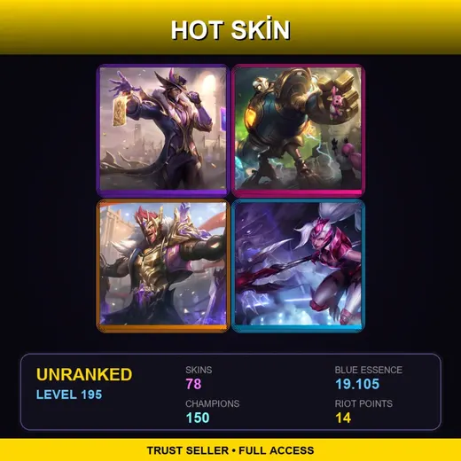 LAS | Victorious Twisted Fate | Victorious Blitzcrank | Victorious Draven | Challenger Nidalee | 78 Skin | 150 Champ | Lv195