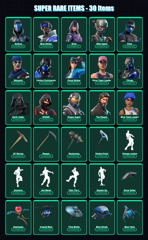 [PS4/PS5/XBOX/PC] | Sultura | Blue Striker | Glow | Elite Agent | Fixer | 365 skin | 344 pickaxe | 264 emote | 244 glider | Lv2621 — Game account