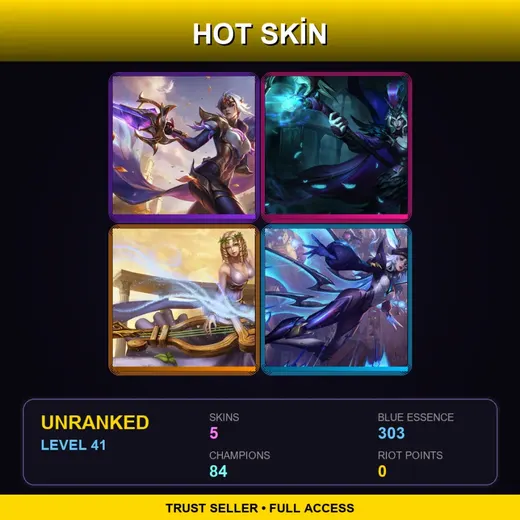 EUNE | Victorious Fiora | Ravenborn LeBlanc | Muse Sona | Battle Bat Xayah | 5 Skin | 84 Champ | Lv41