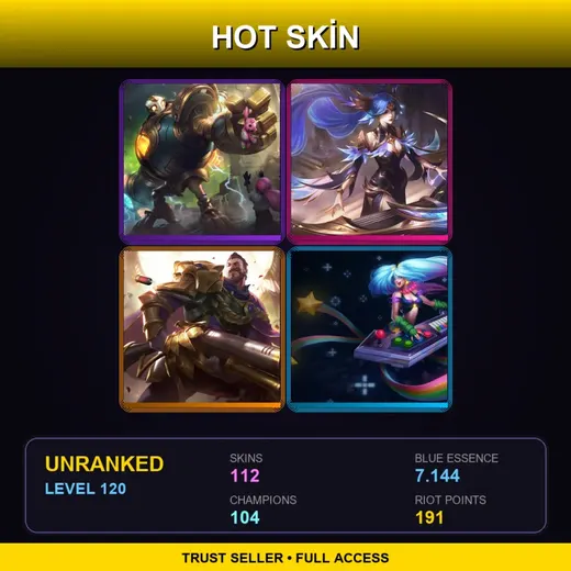 LAN | Victorious Blitzcrank | Victorious Sona | Victorious Graves | Blood Moon Zilean | 112 Skin | 104 Champ | Lv120
