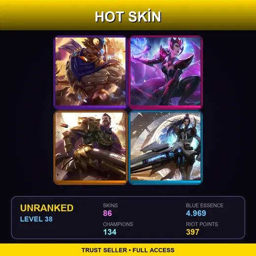 VN | Victorious Maokai | Challenger Ahri | Victorious Graves | Cosmic Blade Master Yi | 86 Skin | 134 Champ | Lv38 — Huntress Sivir