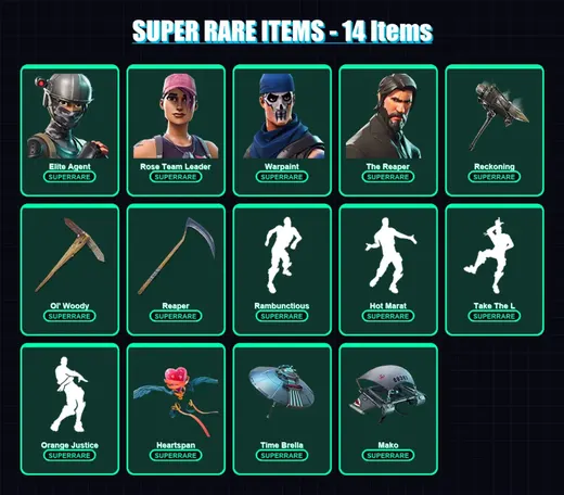 [PS4/PS5/XBOX/PC] | Elite Agent | Rose Team Leader | Warpaint | The Reaper | Twyn | 264 skin | 296 pickaxe | 289 emote | 234 glider | Lv4269