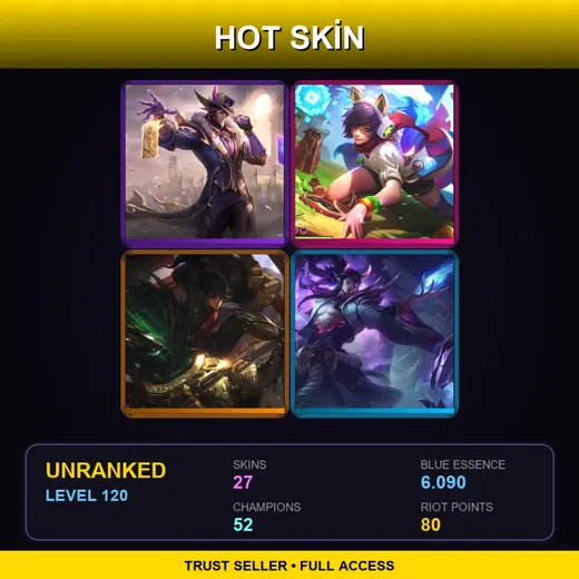 LAS | Victorious Twisted Fate | Spirit Blossom Thresh | Arcade Ahri | Star Guardian Ahri | 27 Skin | 52 Champ | Lv120