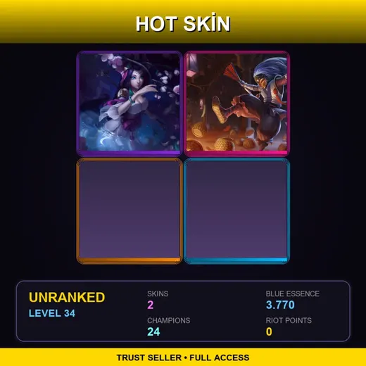 EUNE | Splendid Staff Nami | Masked Shaco | 2 Skin | 24 Champ | Lv34 — LoL account
