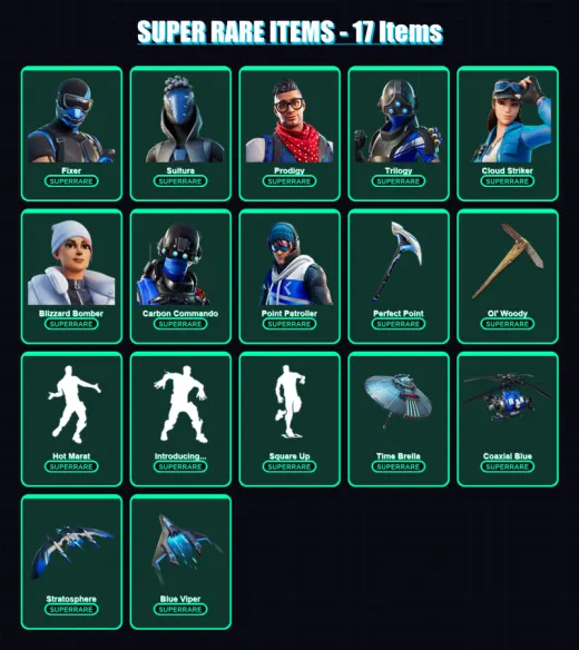 [PS4/PS5/PC] | Fixer | Sultura | Prodigy | Trilogy | Cloud Striker | 62 skin | 88 pickaxe | 93 emote | 88 glider | Lv1331
