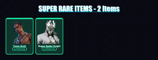 [PC/PSN] | Travis Scott | Rogue Spider Knight | Gear Specialist Maya | Deadpool | Predator | 94 skin | 124 pickaxe | 155 emote | 97 glider | Lv1925