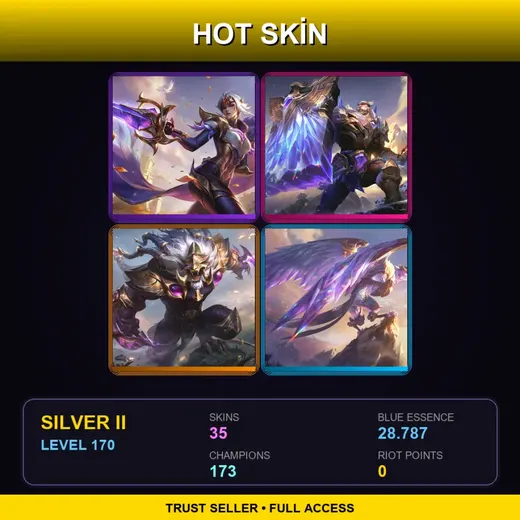 LAS | Victorious Fiora | Victorious Braum | Victorious Rengar | Victorious Anivia | 35 Skin | 173 Champ | Silver II | Lv170