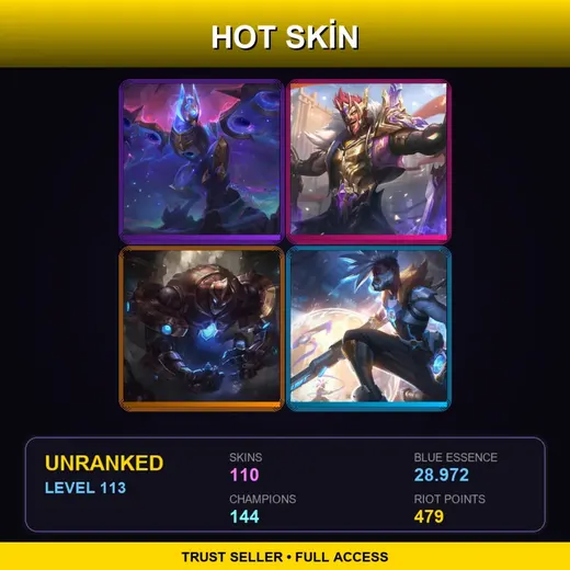 NA | Victorious Draven | Hextech Galio | Battle Academia Garen | High Noon Twisted Fate | 110 Skin | 144 Champ | Lv113