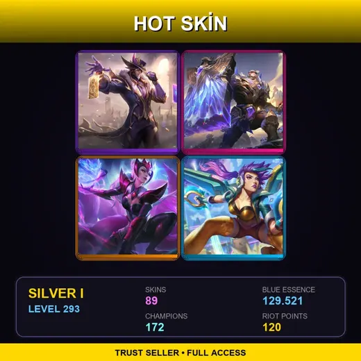 EUNE | Victorious Twisted Fate | Victorious Braum | Challenger Ahri | Spirit Blossom Ahri | 89 Skin | 172 Champ | Silver I | Lv293