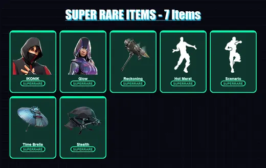 [PC] | IKONIK | Glow | The Origin | Ruin | Blackheart | 87 skin | 111 pickaxe | 111 emote | 111 glider | Lv1405