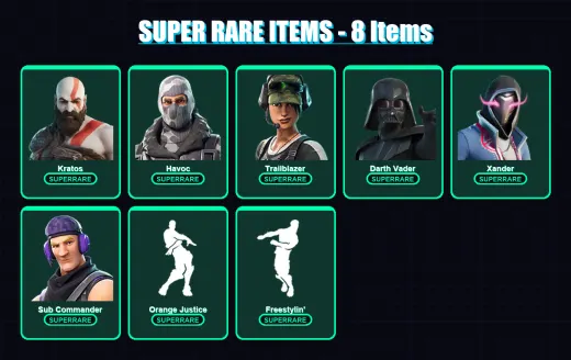 [PS4/PS5/XBOX/PC] | Kratos | Havoc | Trailblazer | Darth Vader | Xander | 103 skin | 99 pickaxe | 78 emote | 92 glider | Lv1537