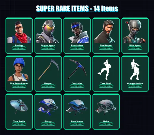 [PS4/PS5/XBOX/PC] | Prodigy | Rogue Agent | Blue Striker | The Reaper | Elite Agent | 89 skin | 84 pickaxe | 71 emote | 80 glider | Lv1544