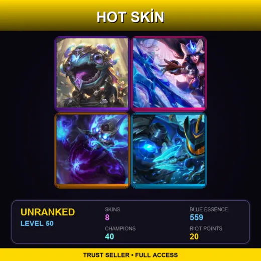 BR | Victorious Kog'Maw | Snowstorm Sivir | Spirit Fire Brand | Super Galaxy Fizz | 8 Skin | 40 Champ | Lv50