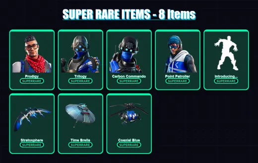 [PC/XBOX] | Prodigy | Trilogy | Carbon Commando | Point Patroller | Hairpin | 9 skin | 23 pickaxe | 22 emote | 30 glider | Lv437