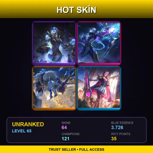 EUNE | Cosmic Queen Ashe | Cosmic Hunter Varus | Ice King Twitch | Battle Academia Caitlyn | 64 Skin | 121 Champ | Lv65