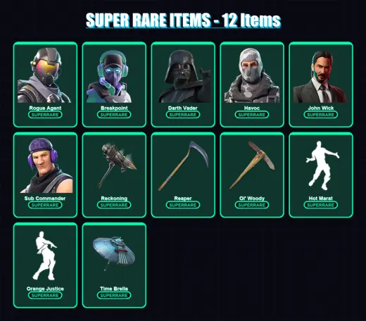 [PC/XBOX/PSN] | Rogue Agent | Breakpoint | Darth Vader | Havoc | John Wick | 254 skin | 220 pickaxe | 170 emote | 202 glider | Lv2953