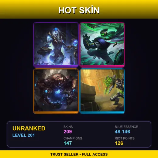 NA | Cosmic Queen Ashe | Conqueror Jax | Hextech Galio | Hextech Singed | 209 Skin | 147 Champ | Lv201 — LoL account