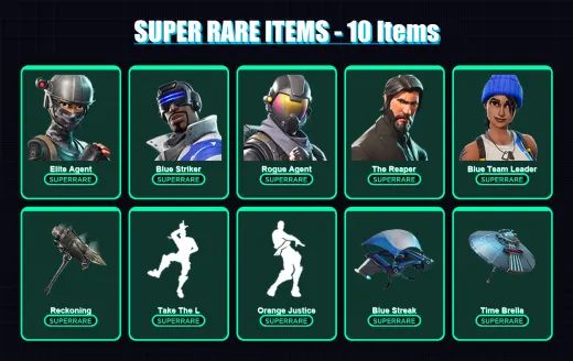 [PS4/PS5/XBOX/PC] | Elite Agent | Blue Striker | Rogue Agent | The Reaper | Blue Team Leader | 42 skin | 39 pickaxe | 55 emote | 56 glider | Lv869