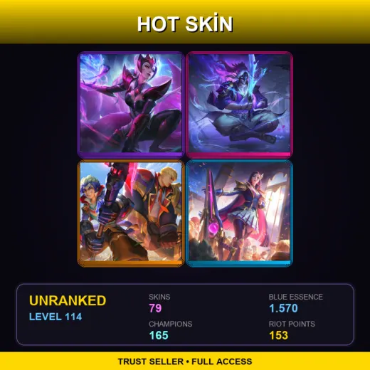 EUW | Challenger Ahri | Spirit Blossom Master Yi | Battle Academia Garen | Battle Academia Caitlyn | 79 Skin | 165 Champ | Lv114