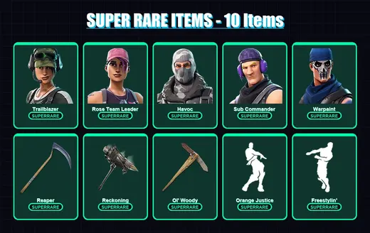 [PC/XBOX] | Trailblazer | Rose Team Leader | Havoc | Sub Commander | Warpaint | 35 skin | 27 pickaxe | 32 emote | 30 glider | Lv352