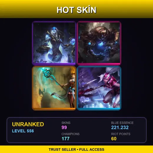 ME | Hextech Galio | Hextech Janna | Challenger Nidalee | Battle Academia Caitlyn | 99 Skin | 177 Champ | Lv556