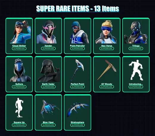 [PS4/PS5/XBOX/PC] | Cloud Striker | Xander | Point Patroller | Neo Versa | Trilogy | 344 skin | 396 pickaxe | 277 emote | 268 glider | Lv4013 — Game account