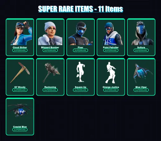 [PS4/PS5/XBOX/PC] | Cloud Striker | Blizzard Bomber | Fixer | Point Patroller | Sultura | 83 skin | 101 pickaxe | 108 emote | 89 glider | Lv1483