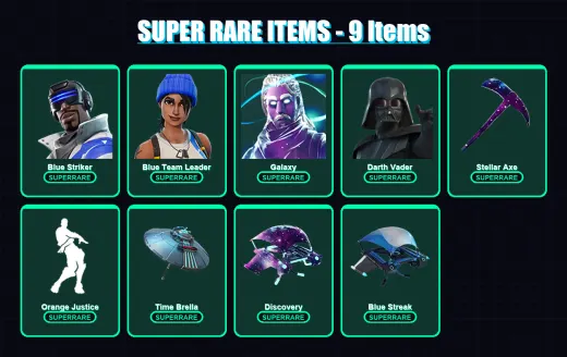 [PC/XBOX] | Blue Striker | Blue Team Leader | Galaxy | Darth Vader | Blackheart | 22 skin | 56 pickaxe | 34 emote | 69 glider | Lv1337