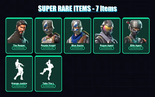 [PC/PSN] | The Reaper | Royale Knight | Blue Squire | Rogue Agent | Elite Agent | 16 skin | 11 pickaxe | 28 emote | 15 glider | Lv194