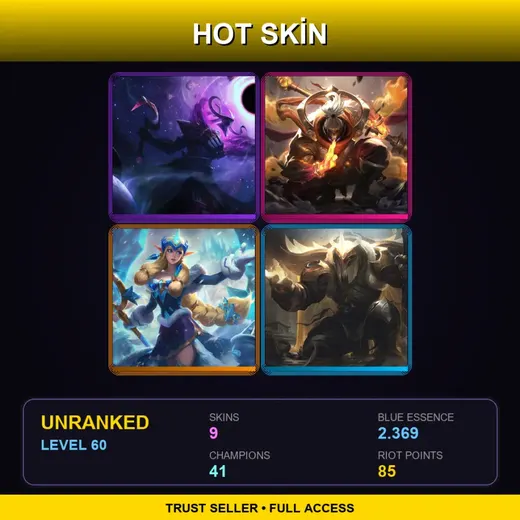 EUW | Dark Star Thresh | God Staff Jax | Winter Wonder Soraka | Arclight Yorick | 9 Skin | 41 Champ | Lv60 — God Staff Jax
