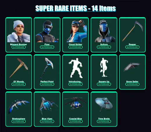 [PC/XBOX] | Blizzard Bomber | Fixer | Cloud Striker | Sultura | Kado Thorne | 160 skin | 234 pickaxe | 164 emote | 170 glider | Lv2838