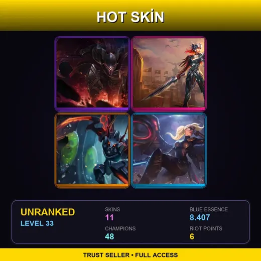 LAS | Dragonslayer Pantheon | Iron Solari Leona | Mecha Kha'Zix | Riot Kayle | 11 Skin | 48 Champ | Lv33