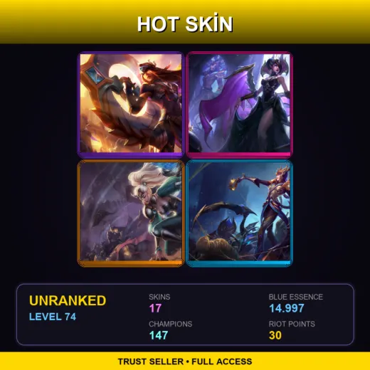 NA | Victorious Sivir | Victorious Morgana | Victorious Janna | Victorious Elise | 17 Skin | 147 Champ | Lv74