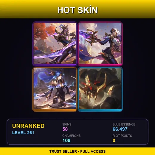 LAN | Victorious Master Yi | Victorious Fiora | Victorious Sona | Conqueror Alistar | 58 Skin | 109 Champ | Lv261