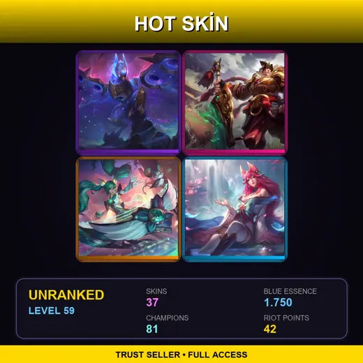 EUNE | Star Guardian Sona | Spirit Blossom Ahri | High Noon Urgot | Cosmic Flight Anivia | 37 Skin | 81 Champ | Lv59