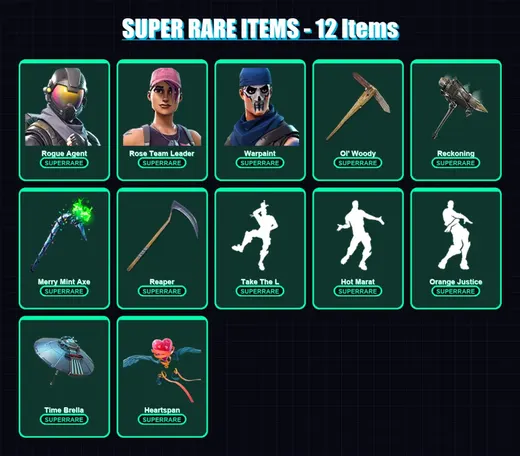 [PC/XBOX/PSN] | Rogue Agent | Rose Team Leader | Warpaint | Carbide | Catalyst | 109 skin | 112 pickaxe | 157 emote | 117 glider | Lv2056