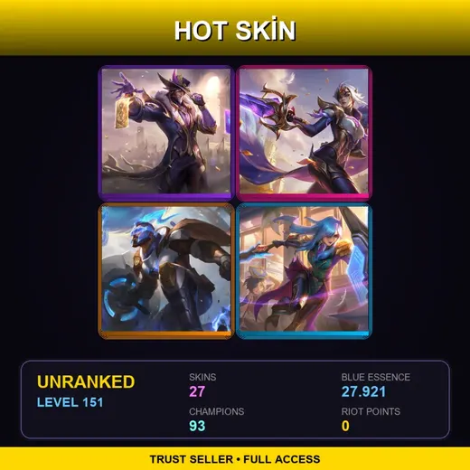 LAN | Victorious Twisted Fate | Victorious Fiora | Battle Academia Leona | Pulsefire Pantheon | 27 Skin | 93 Champ | Lv151