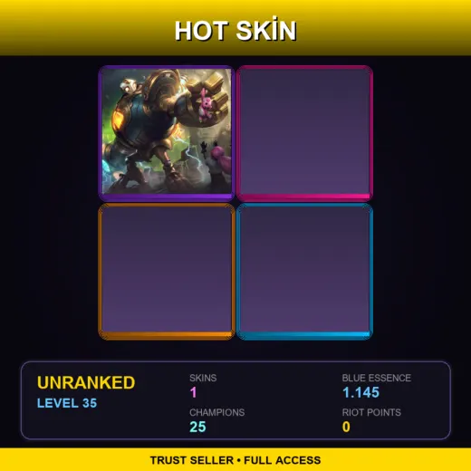 EUW | Victorious Blitzcrank | 1 Skin | 25 Champ | Lv35