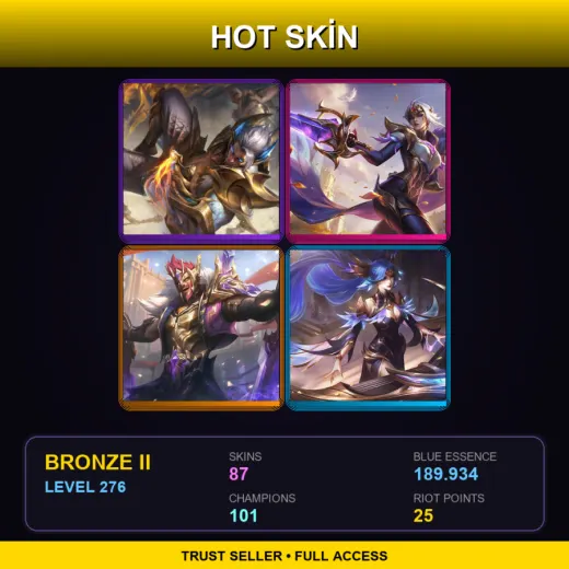 LAS | Prestige Obsidian Dragon Sett | Victorious Fiora | Victorious Draven | Victorious Sona | 87 Skin | 101 Champ | Bronze II | Lv276