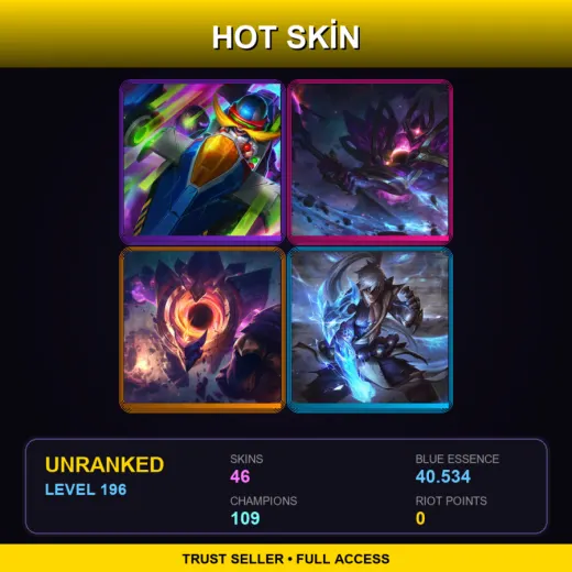 BR | Arcade Corki | Dark Star Mordekaiser | Dark Star Malphite | Storm Dragon Lee Sin | 46 Skin | 109 Champ | Lv196