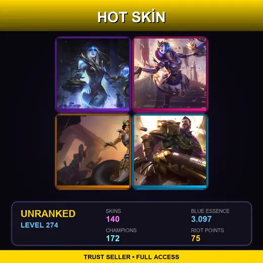 SG | Victorious Orianna | Mythic Cassiopeia | Victorious Graves | High Noon Twisted Fate | 140 Skin | 172 Champ | Lv274 — Debonair Leblanc