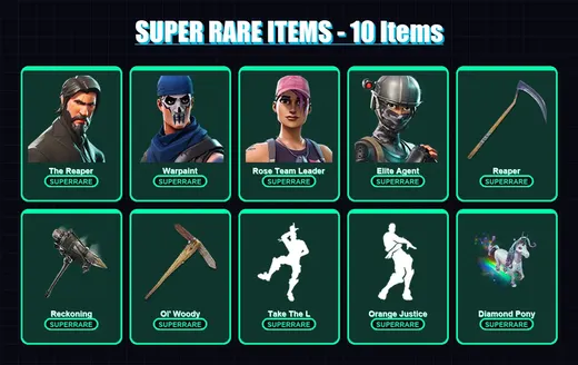 [PC/XBOX/PSN] | The Reaper | Warpaint | Rose Team Leader | Elite Agent | Valor | 53 skin | 47 pickaxe | 54 emote | 47 glider | Lv484