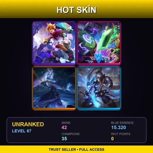 SG | PROJECT: Katarina | PROJECT: Vayne | Arcade Ezreal | Arcade Riven | 42 Skin | 35 Champ | Lv67