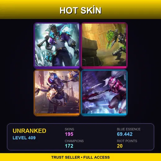 SG | Prestige Star Guardian Ekko | Hextech Singed | Victorious Orianna | Challenger Nidalee | 195 Skin | 172 Champ | Lv409