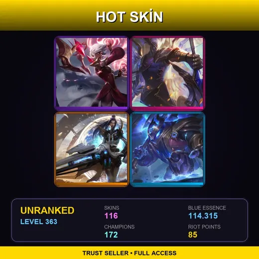 LAS | Conqueror Karma | Victorious Aatrox | Cosmic Paladin Nautilus | High Noon Sion | 116 Skin | 172 Champ | Lv363