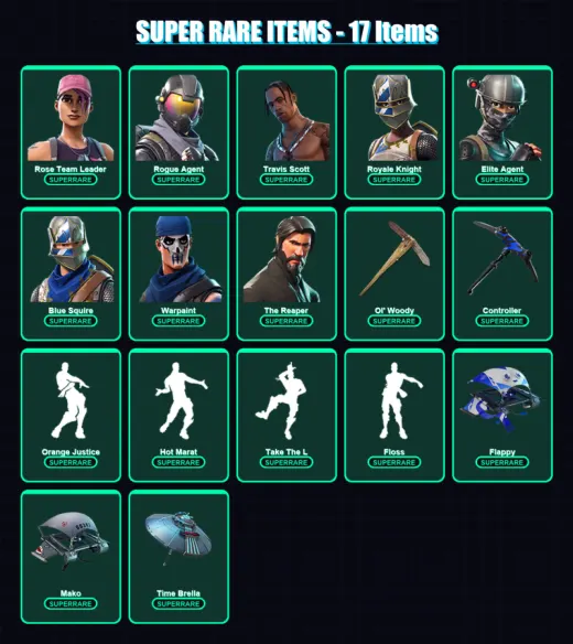[PS4/PS5/XBOX/PC] | Rose Team Leader | Rogue Agent | Travis Scott | Royale Knight | Elite Agent | 45 skin | 45 pickaxe | 46 emote | 53 glider | Lv75