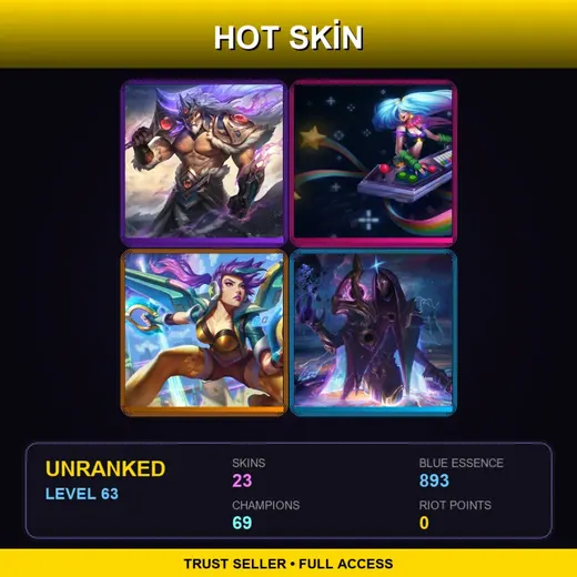 BR | Victorious Tryndamere | Blood Moon Evelynn | Arcade Sona | Arcade Kai'Sa | 23 Skin | 69 Champ | Lv63 — Lunar Beast Alistar