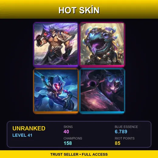 SG | Victorious Tryndamere | Victorious Kog'Maw | Cosmic Blade Master Yi | Battle Academia Katarina | 40 Skin | 158 Champ | Lv41