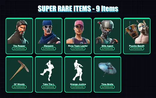 [PC/XBOX/PSN] | The Reaper | Warpaint | Rose Team Leader | Elite Agent | Psycho Bandit | 30 skin | 27 pickaxe | 32 emote | 24 glider | Lv482